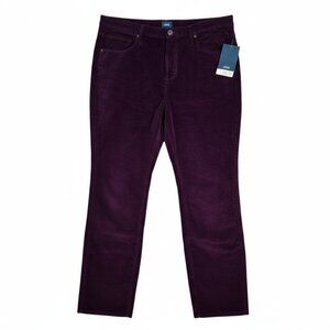 NWT | JAG Ruby Mid Rise Straight Leg Plum Purple Velvet Corduroy Pants | 40W